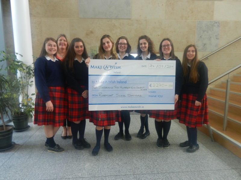 Cheque for €2,270 to Make-a-Wish Foundation