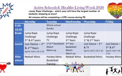 Healthy Living & Active Schools Week – The line up for next week